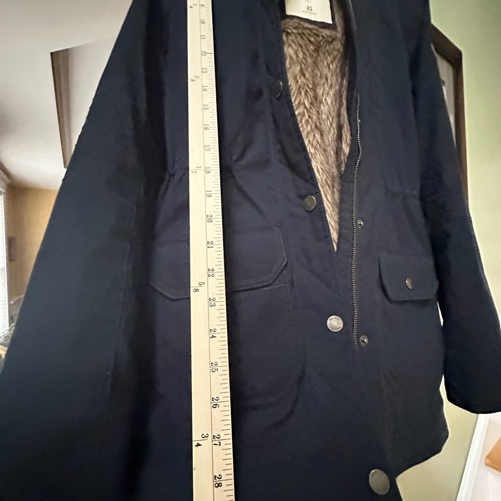 Hollister Heritage Sherpa Lined Parka Coat blue size XS - Picture 15 of 15